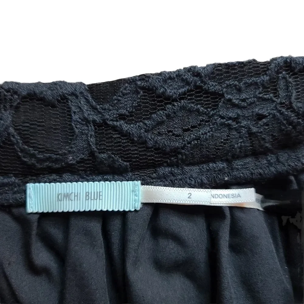 Kimchi Blue | Black Lined Lace Pocket Skirt | 2 - Picture 13 of 14